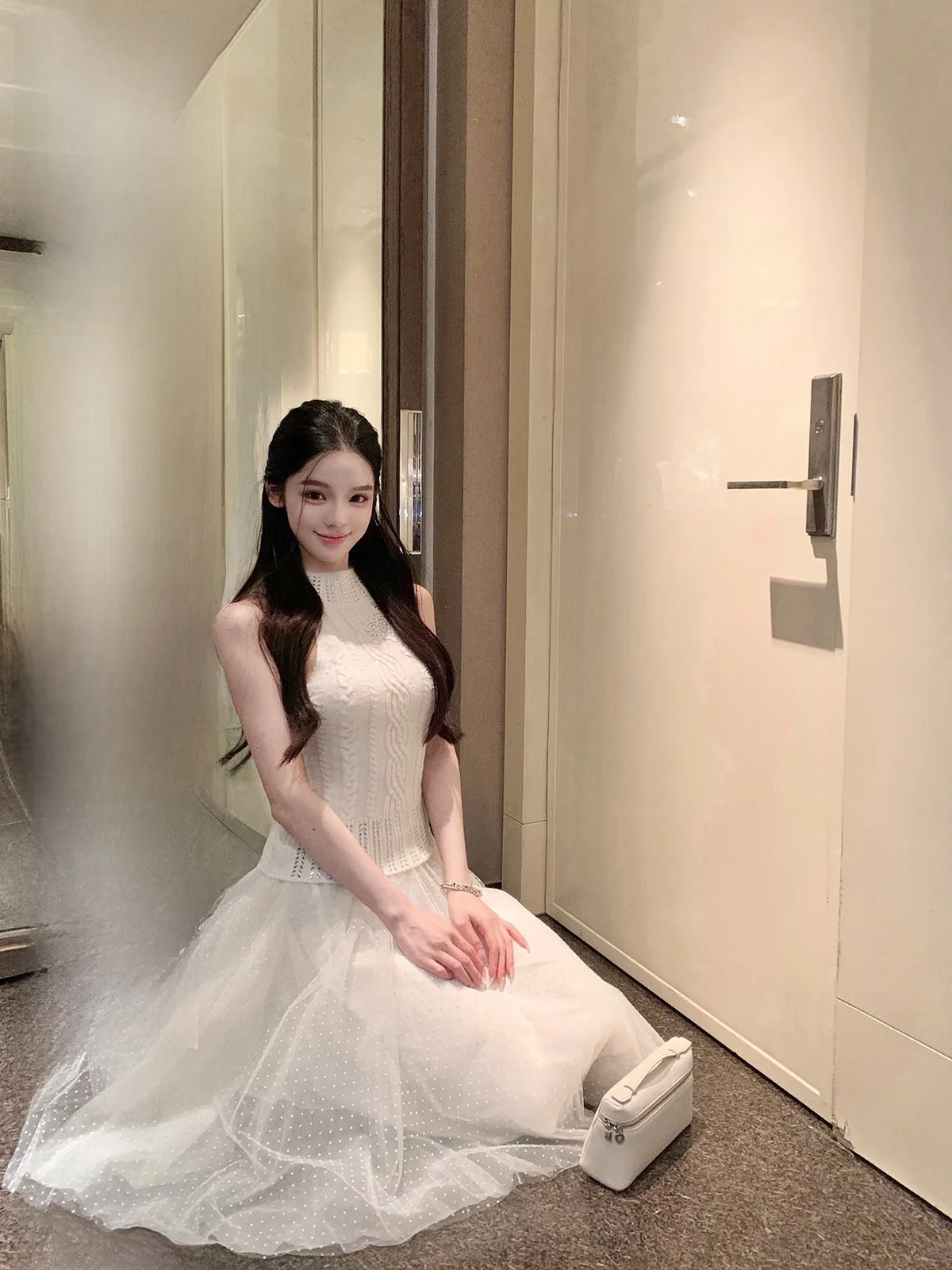 

Hotdog Spicy Net Skirt Women's Spring Autumn Versatile High Waist A-Line Simple Sle Casual Other Material Stand Fit