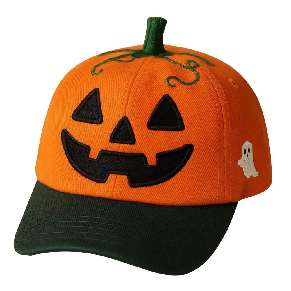 Lightweight Baseball Cap Embroidered Halloween Pumpkin Face Baseball Cap for Unisex Adjustable Funny for Fishing for Halloween