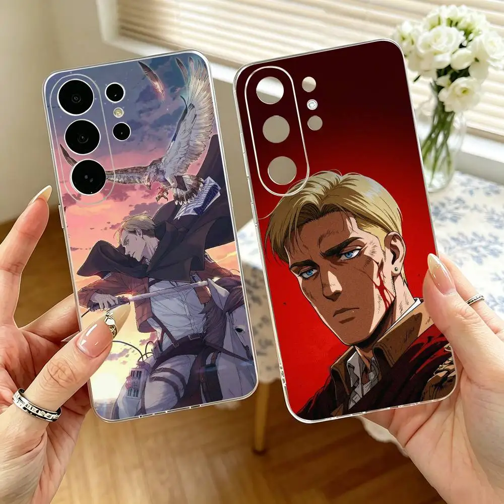 anime Erwin Smiths  Phone Case For Samsung S25,S24,S21,S22,S23,S30,Ultra,S20,Plus,Fe Transparent Cover