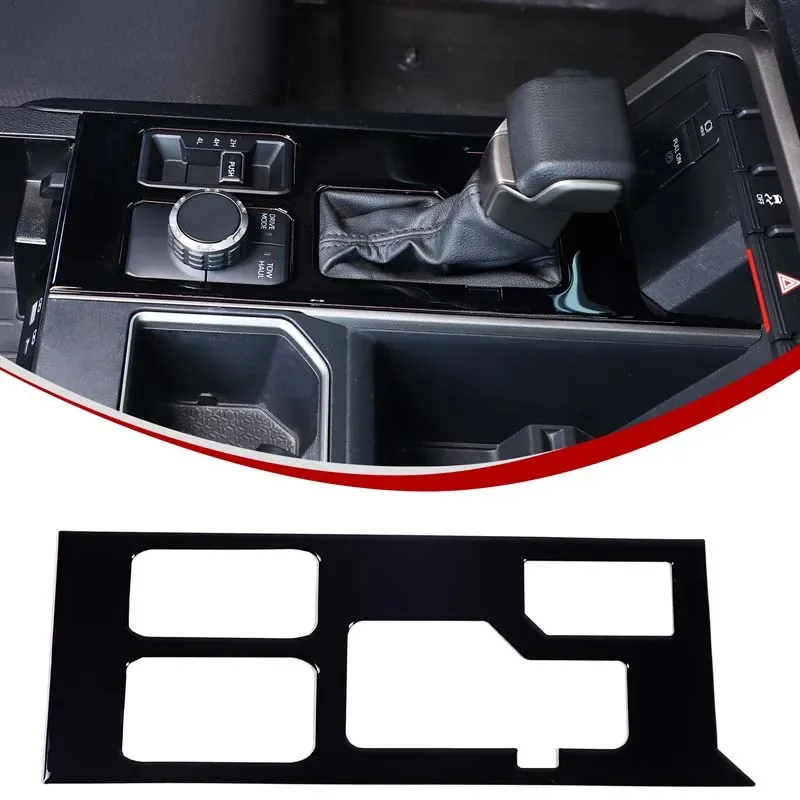 

For Toyota Tundra Sequoia 2022-2025 PVC Black Car Center Control Gear Panel Decoration Sticker Car Interior Accessories 1Pcs