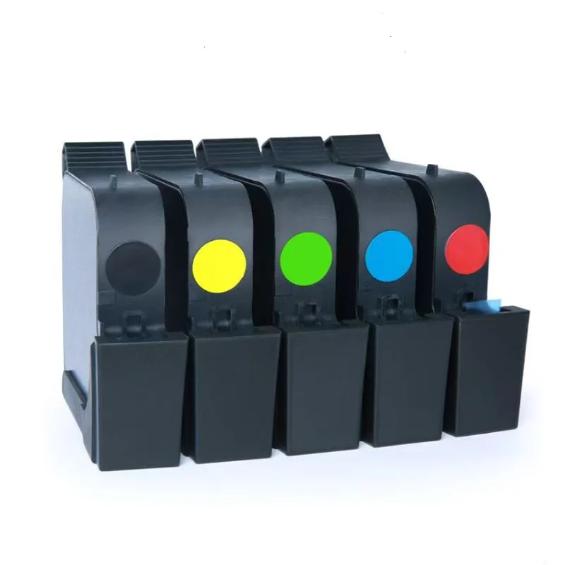 12.7mm TIJ Handheld Inkjet Printer Cartridge Fast Dry Eco Solvent Ink Waterproof for 2588+ 2580 JS10M JS12M Black Red Blue Green