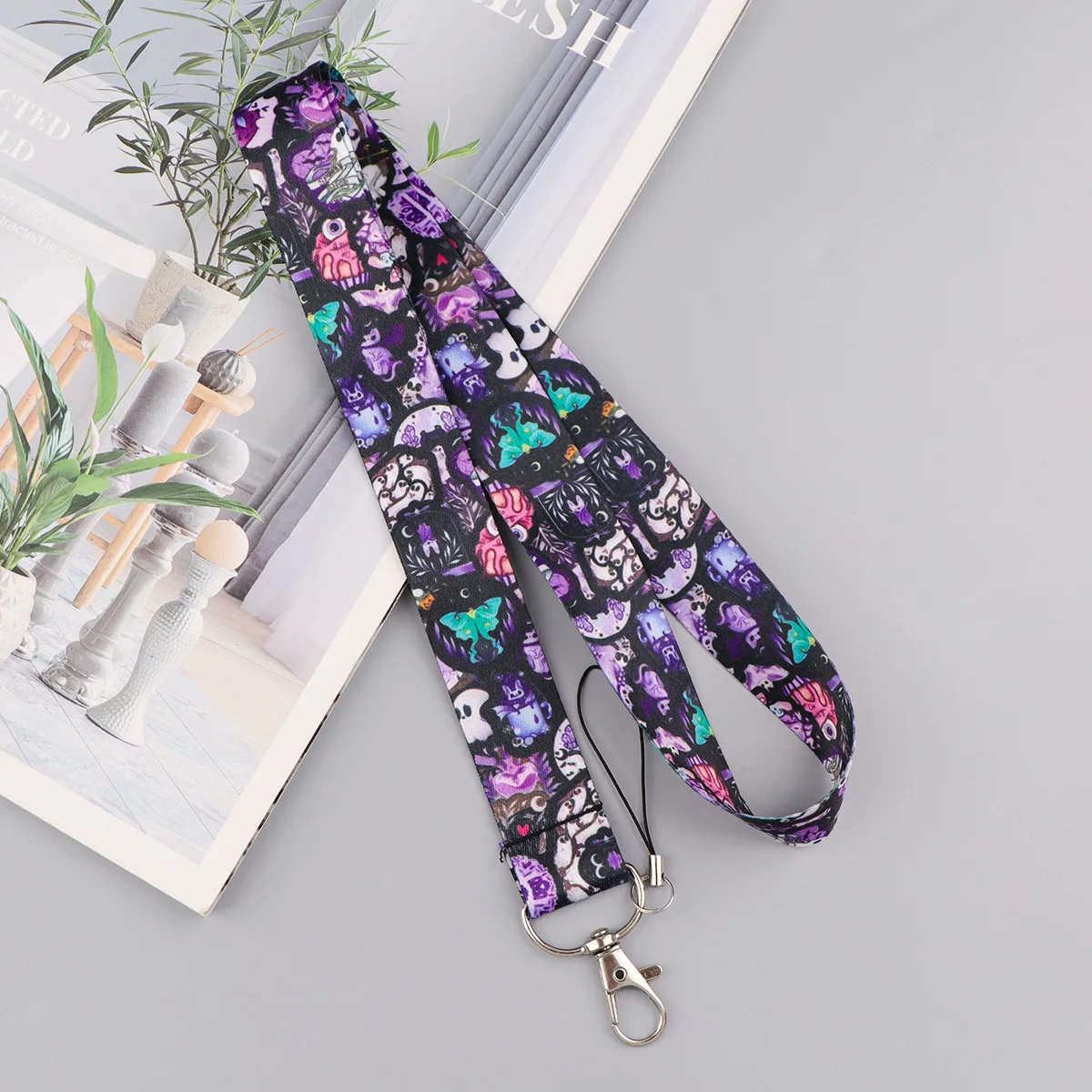 مرعبة شبح الحبل الرقبة حزام المفاتيح ملصق بطاقة الهوية غطاء شارة حامل الهاتف المحمول شنق حبل كيرينغ اكسسوارات الهدايا #5