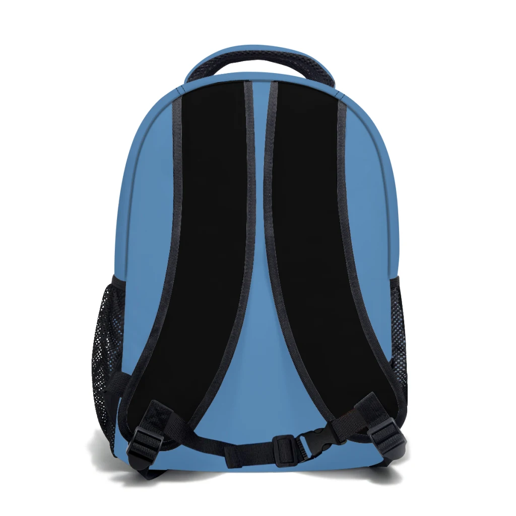 Leve bloqueio azul impresso mochila casual, mochila de juventude infantil, 17"