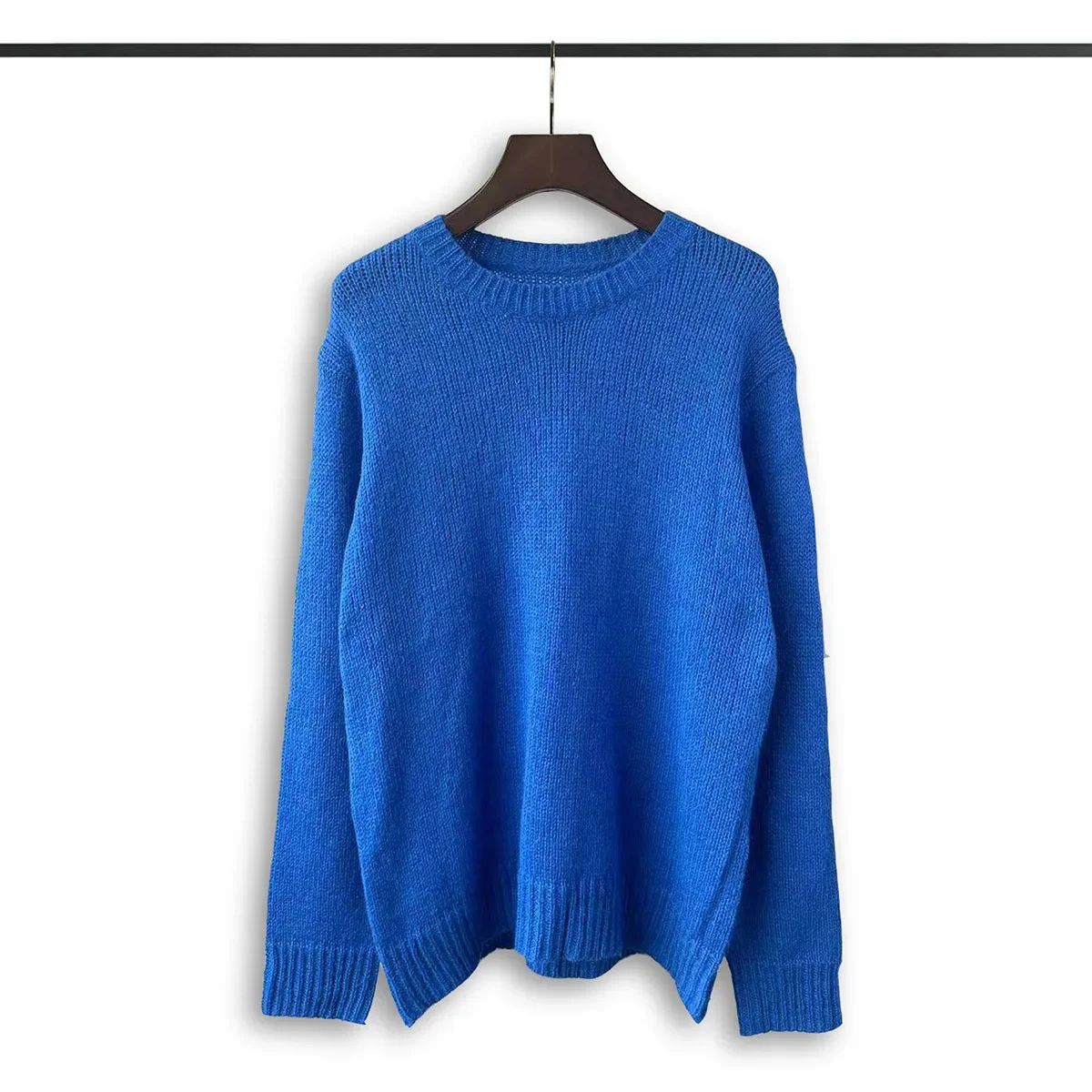 Vintage Solid  Color Basic Wool Sweaters Mens and Womens Round Neck Baggy Casual Winter Sweater Oversized Loose Autumn Sweater