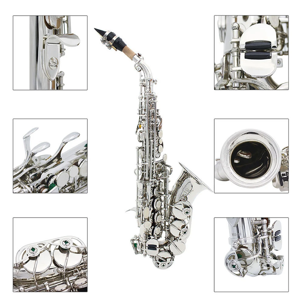 SLADE Soprano Saxophone Bb Tone Brass Sax Engraved Floral Saxofon With Reeds Case Mouthpiece Wind Instrument Parts & Accessories