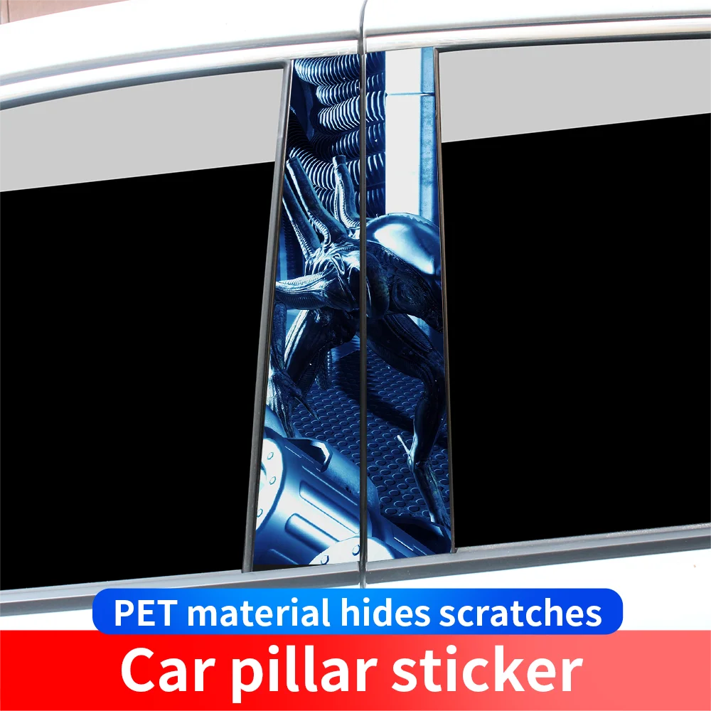 

Alien Car Stickers Auto B Pillar Waterproof Funny Decoration Cover Scratches Sunscreen Car Doors Pillar Vinyl Decals Accessories