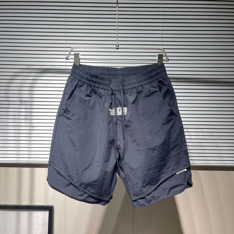 

Men's Summer Casual Shorts Loose Fit Cotton Streetwear with Embroidery Plus Size Beach Mid Length Pants for Men