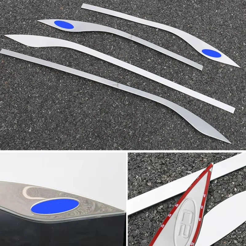 Vtear Door Trim Cover Exterior Stainless Steel Door Trim Strip Sticker Body Car-styling Accessories For Citroen C5 Aircross 2021