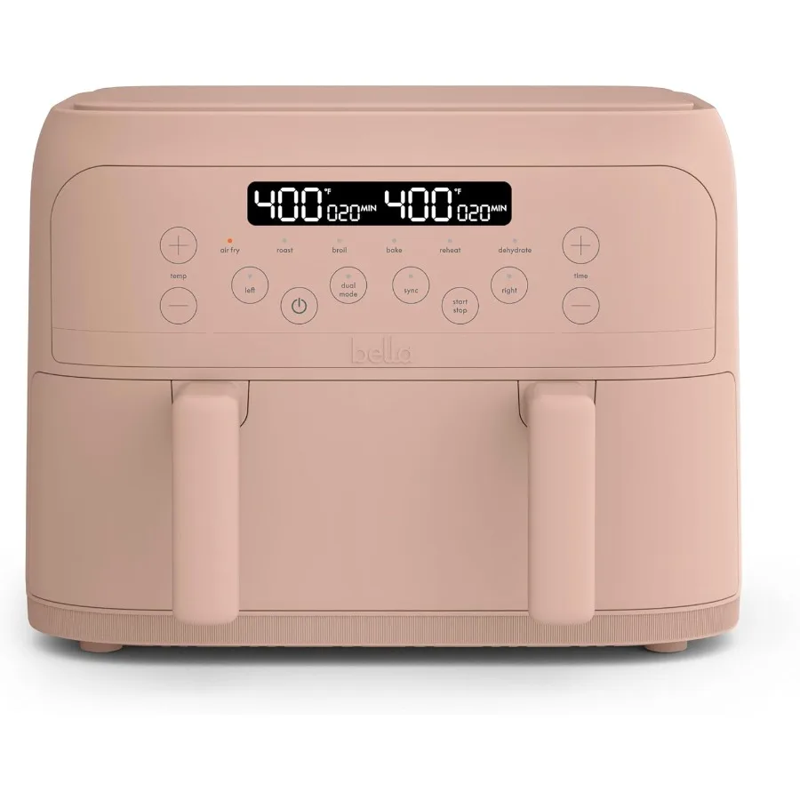 4 Qt TriZone Air Fryer with EverGood Ceramic Nonstick Coating for Efficient Cooking in Multiple Zones Dual Basket Design with R