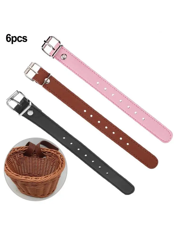 AliExpress 6pcs Bicycle Front Basket Strap Adjustable Leather Bike Basket Straps Bike Strap Basket Buckle For Kid's BikeCycling Accessories