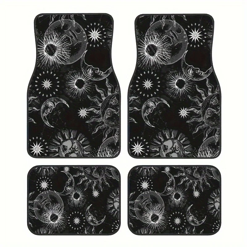 

4pcs Starry Night Car Floor Mats Set - Comfortable Crystal Velvet Vehicles Floor Mats, Front & Rear Full Coverage Auto Interior