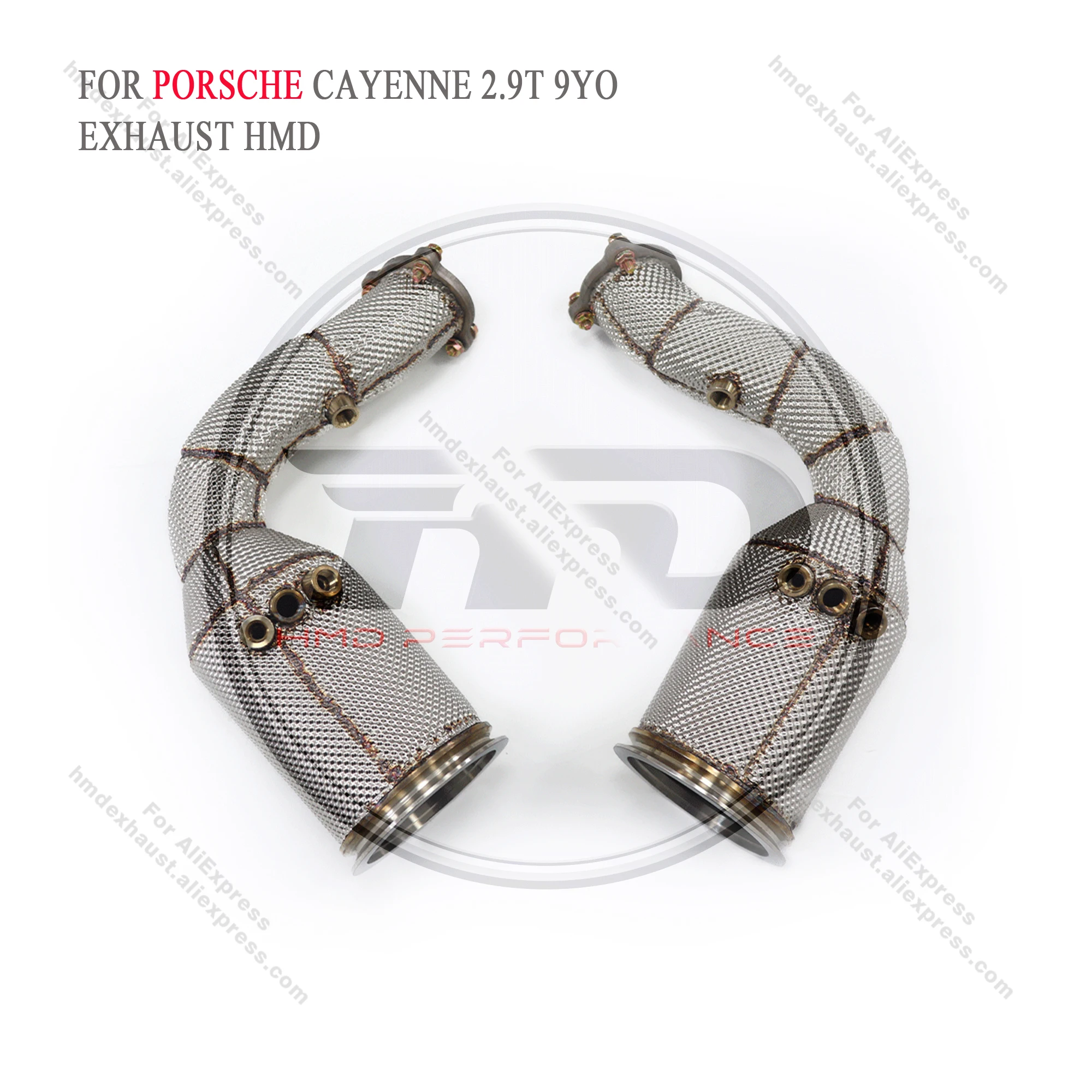 HMD Exhaust System High Flow Performance Downpipe for Porsche cayenne 9YO 2.9T With OPF Heat Shield Racing Pipe