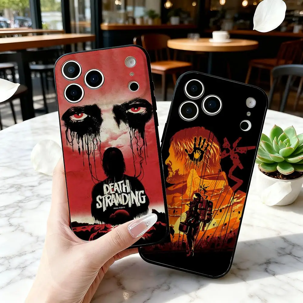 Funda para Teléfono D-Death Stranding para iPhone 17 16 15 14 13 12 11 Pro Max Plus Air Mini, Funda Negra Suave