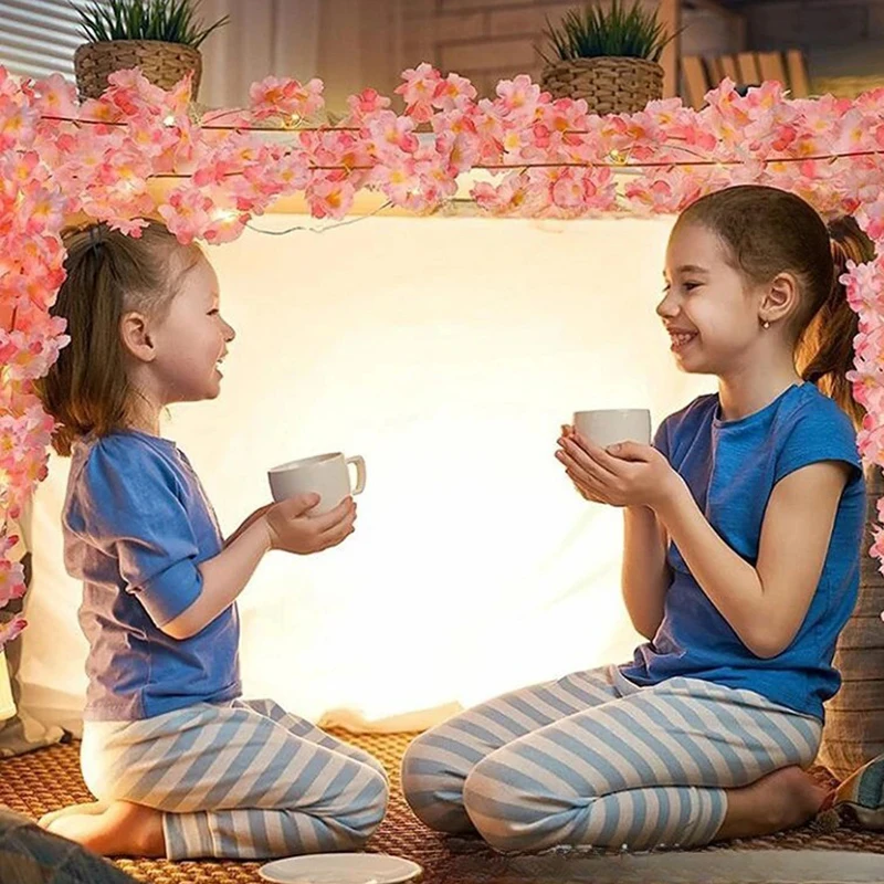 桜ストリングライト 2 メートル 20Led ガーランド造花花輪つるフェアリーライト寝室のウェディングパーティーの装飾ライト