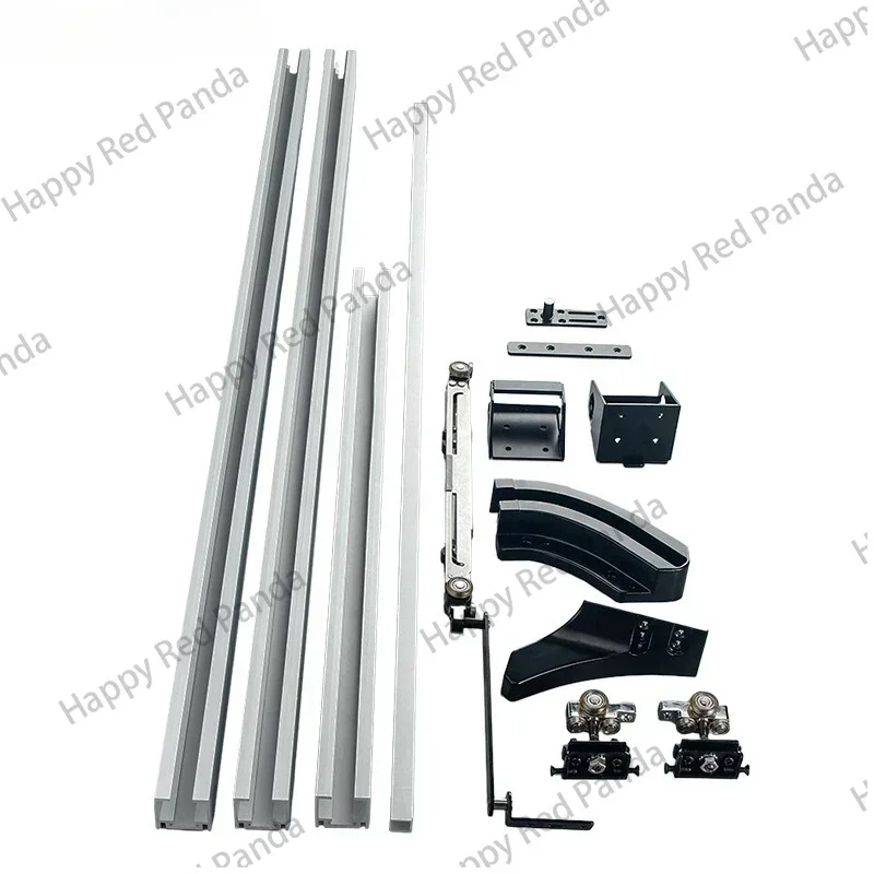 Bus Door Slide Rail Inner Push Sliding Door Buffer Hanging Wheel Office Cloakroom Invisible Door Track Sliding Hardware