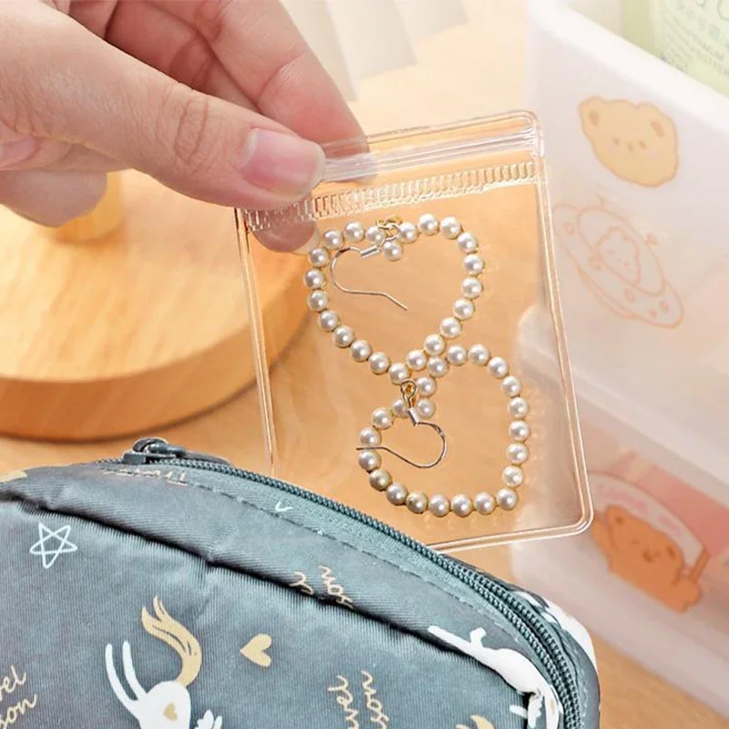 20Pcs Jewelry Organizer Pouch Bags Transparent PVC Anti-Oxidation Earring Pendant Necklace Bracelet Storage Holder Bags Travel