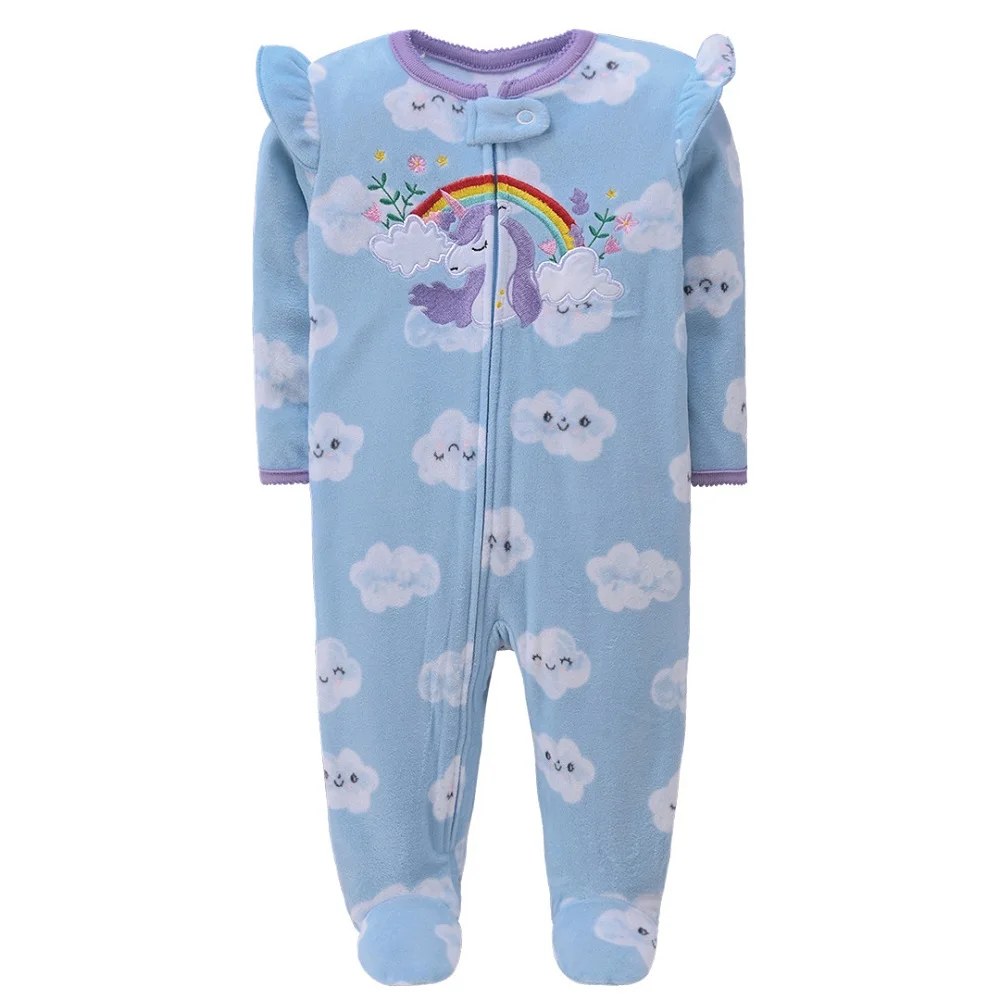 Newborn Infant Baby Boy Girls Romper Spring Autumn Warm Polar Fleece Long-Sleeve Style Jumpsuit Baby Overalls Children Clothes