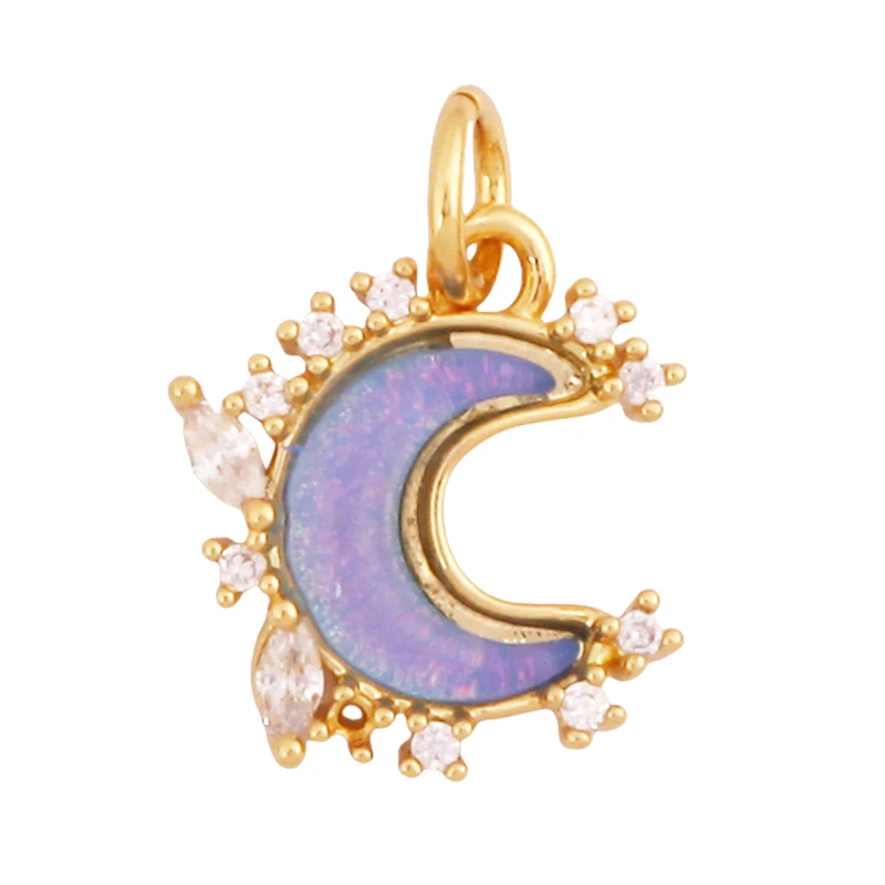 Trendy Mini Windmühle blinkende Bolzen Stern Sonne Mond Regenbogen Schneeflocke Charm Anhänger, Handwerk Schmuck Halskette Armband Zubehör S28 – Detail 35