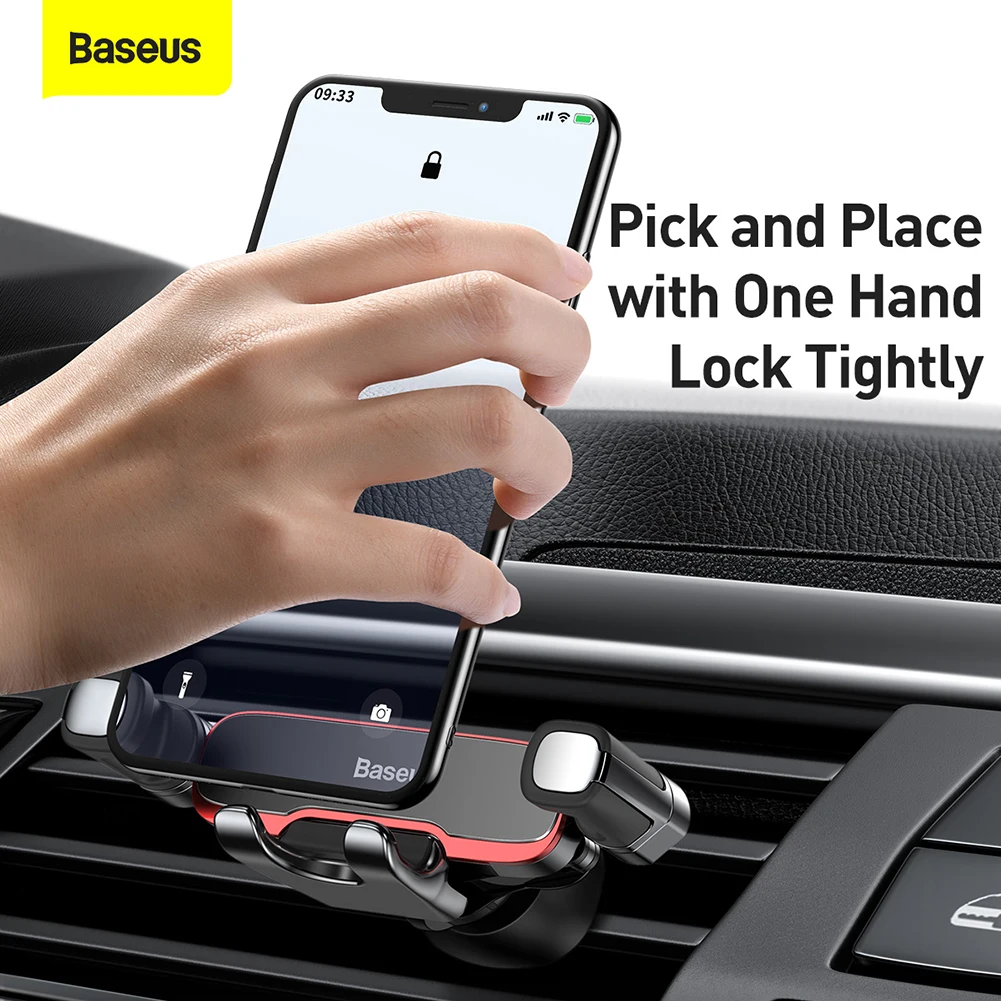 Baseus Gravity Car Phone Holder Air Vent Clip Mount Mobile Cell Phone Stand In Car GPS Support For iPhone 14 13 12 Pro