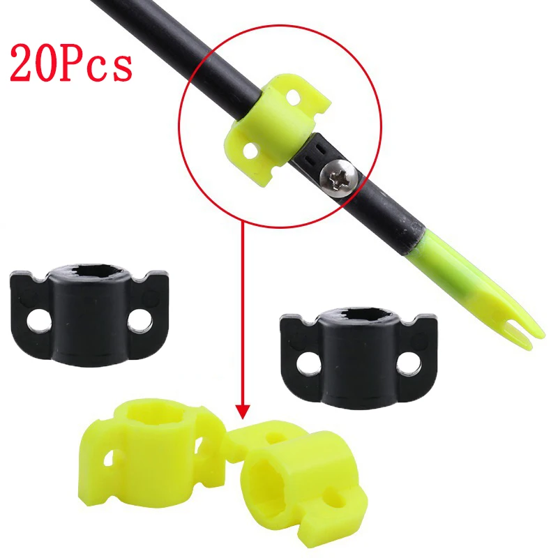 Archery 20Pcs /lot Plastic Black Yellow Bowfishing Safety Slider fits 8mm Bow Fishing Arrows Shaft for Hunting Shooting Fishing