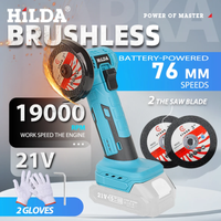 HILDA 3 Inch Mini Brushless  Angle Grinder Cordless Wood Ceramic Polishing Grinding Machine Power Tool For Makita 21V Battery