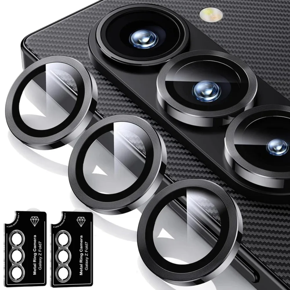 1-2PCS 3D Alloy Metal Phone Camera Flim For Samsung Galaxy Z Fold 8 Ultra 7 6 5 Premium Anti-Collision Lens Ring Protection Cap