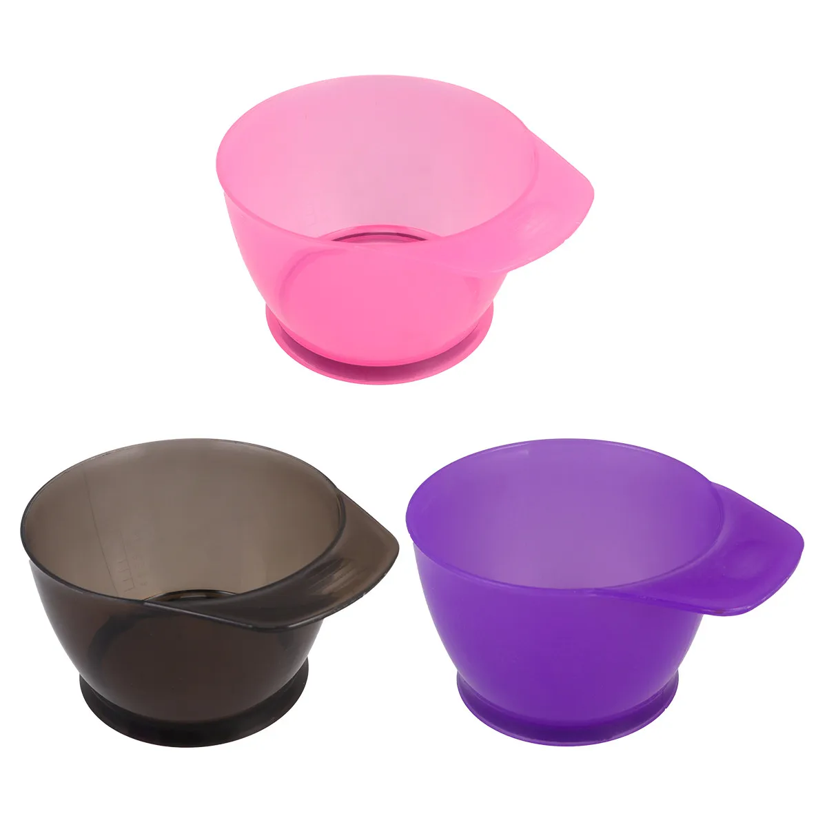

3Pcs Hair Coloring Bowl Heavy Duty Plastic Dye Bowl with Non Slip Handle for At Home Salon Hair Dyeing No Hassle Kit