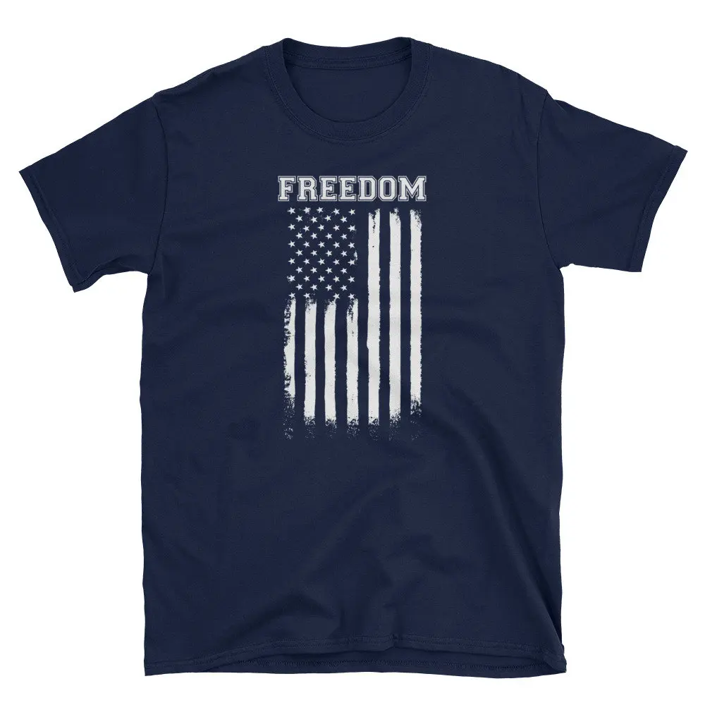 Freedom Big White American Flag USA T Shirt July 4th