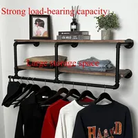 Clothing Display Rack Industrial Style Portable Drying Rack Doublelayer Simple Storage Rack Easy Detachable Storage Clothes Rack