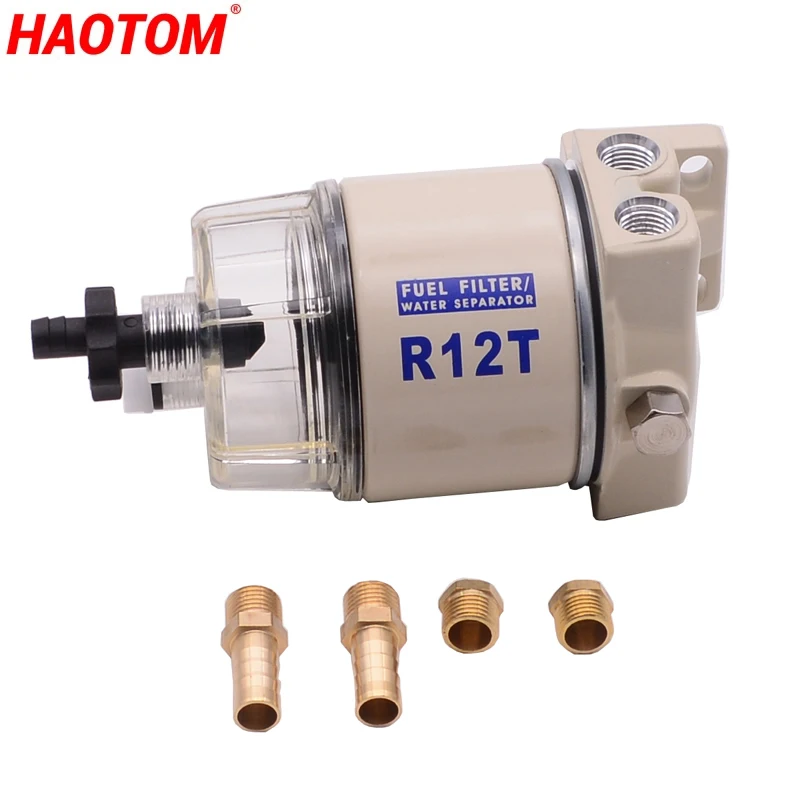 Новый топливный фильтр R12T, сепаратор воды, полный комплект, морской вращающийся R12T фильтр, заменяет S3240 120AT NPT ZG1/4-19 3/8 дюйма NPT Ou
