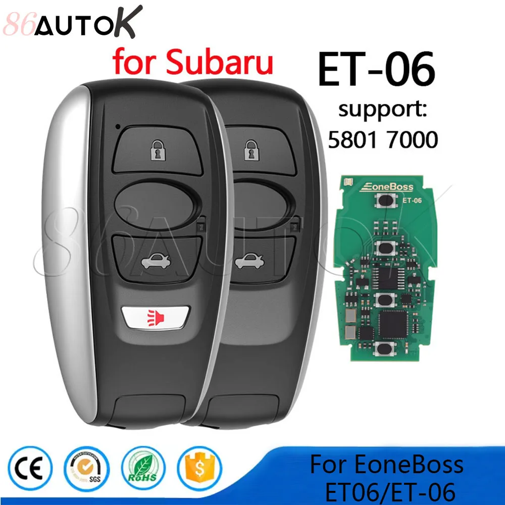 

86AUTOK - Universal Remote Keyless For Subaru STI WRX Legacy Outback Ascent Crosstrek Forester Impreza ET-06 4D 8A Smart Key Fob