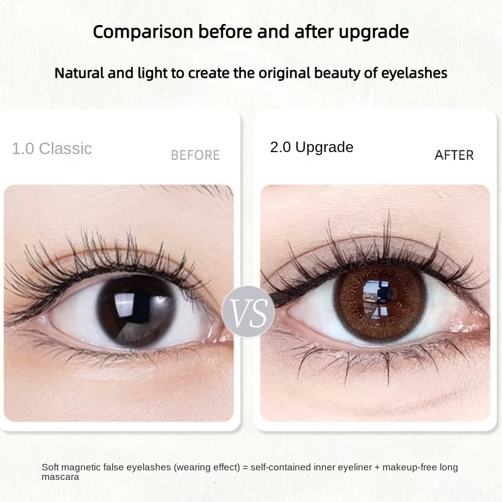 Professionelle magnetische falsche Wimpern, kein Kleber, kleberfrei, wiederverwendbare Wimpernverlängerung mit Spiegel, Wispy Dual Magnetic Lashes