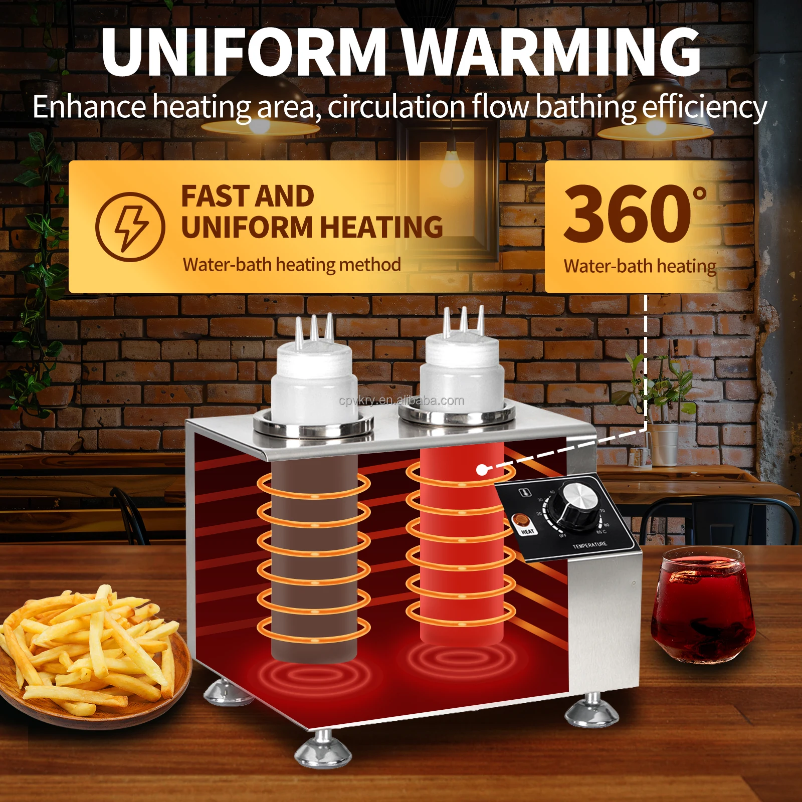 Commercial Nacho Cheese Warmer Dispenser - 110/ Scaldasalse Commerciale per Nachos con