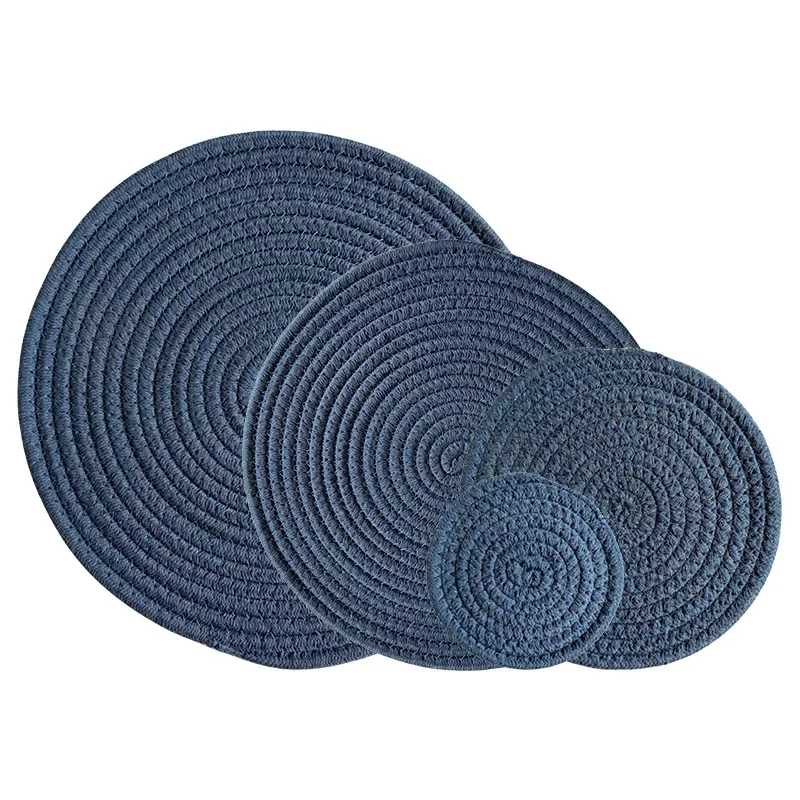 Natural Table Mat Insulation Pad Soft Heat Insulation Japanese Style Non-slip Cotton Simple Oval Woven Mat Kitchen Supplies