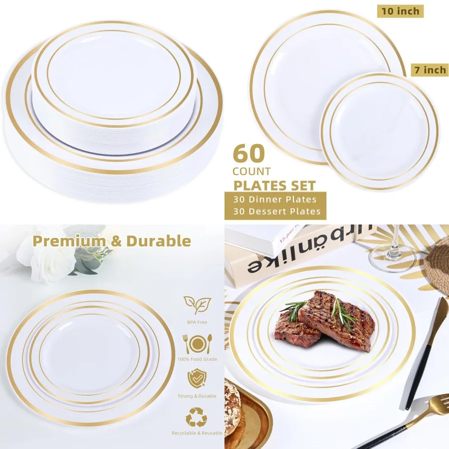 Elegant Gold Rim Pl…