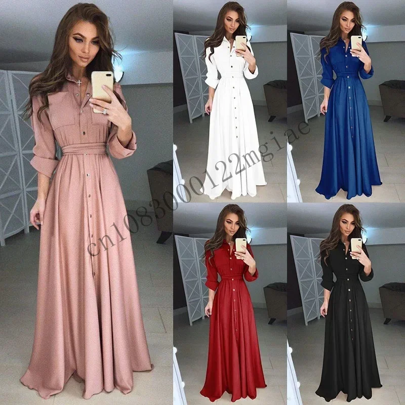 Woman Ramadan Eid kaftan abaya Dubai Turkey Muslim long shirt dress Mubarak Islamic clothing abayas for women solid Butto cmm221