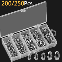 High-Strength Stainless Steel Split Rings for Fishing Lures Loop 5 Size Kit 200/250Pcs Corrosion-Resistant Connector Rings
