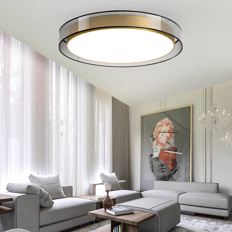 TONDI nueva lámpara de techo LED minimalista nórdica para dormitorio restaurante estudio lámpara de techo creativa decoración del hogar de cobre