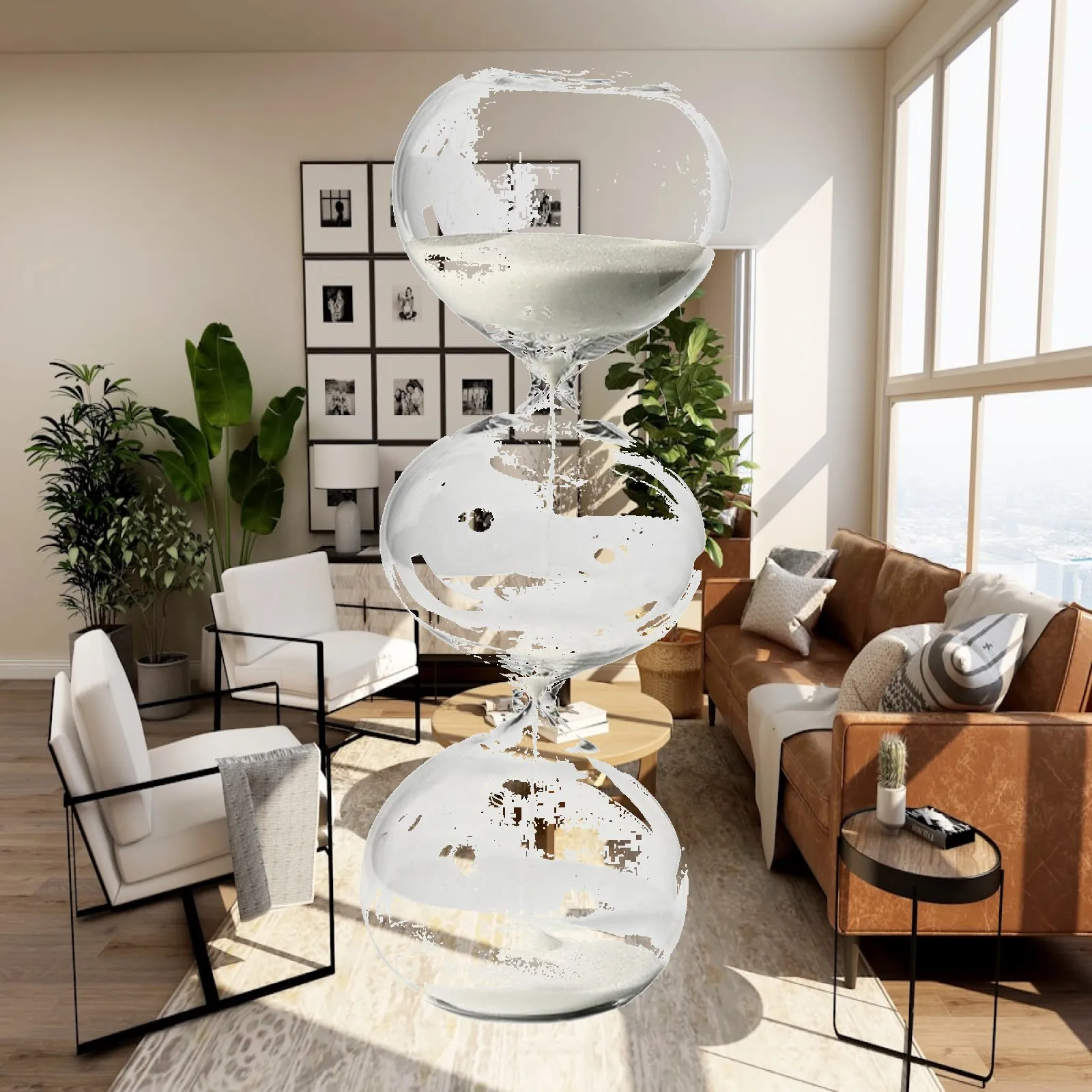 Glass Three-layer Hourglass Versatile Use Decorative Sand Clock Decorations for