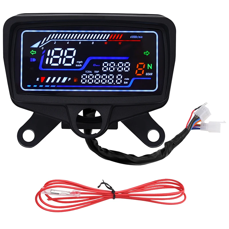 For Honda CG125 CG150 XF150 TMX125 Motorcycle Speedometer Tachometer Digital Gauge Instrument LCD Display Dashboard W/USB Charge