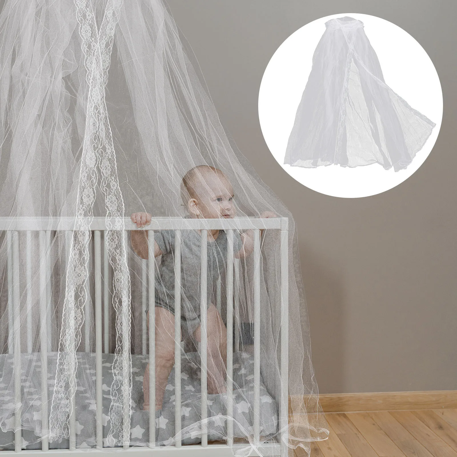 

Baby Crib Canopy Foldable Mosquito Net Mesh Netting Insect Protection Safe Sleep Security Crib Net Baby Canopy