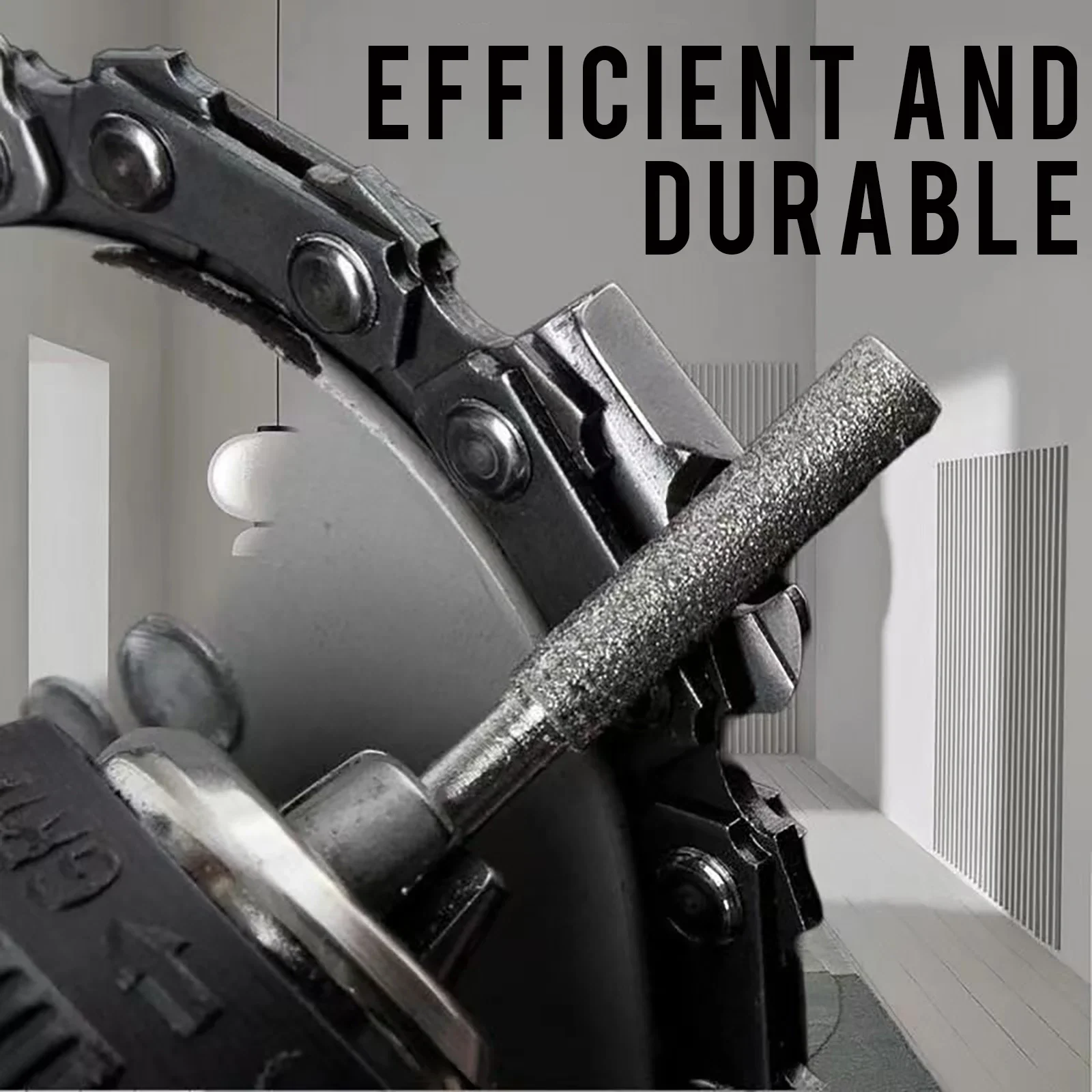 5PCS Diamond Chain Saw Sharpener Set Electric Rapid Sharpening Stones Compatible with Rotary Tools Durable 1/8' Shank