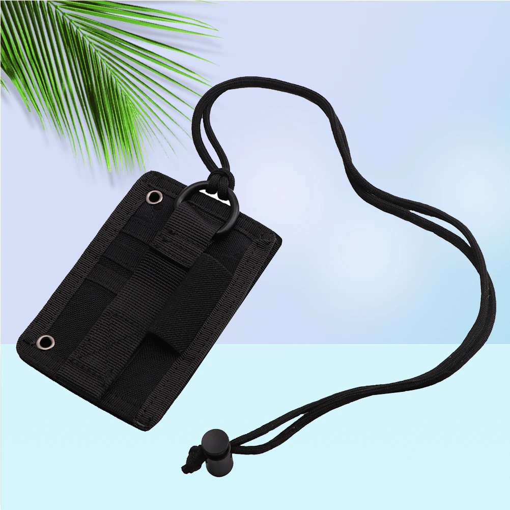 

Black Lanyards Id Holder Pass Case Badge Holders Chest Card Lanyard Nylon Clear Window Adjustable Neck Pouch