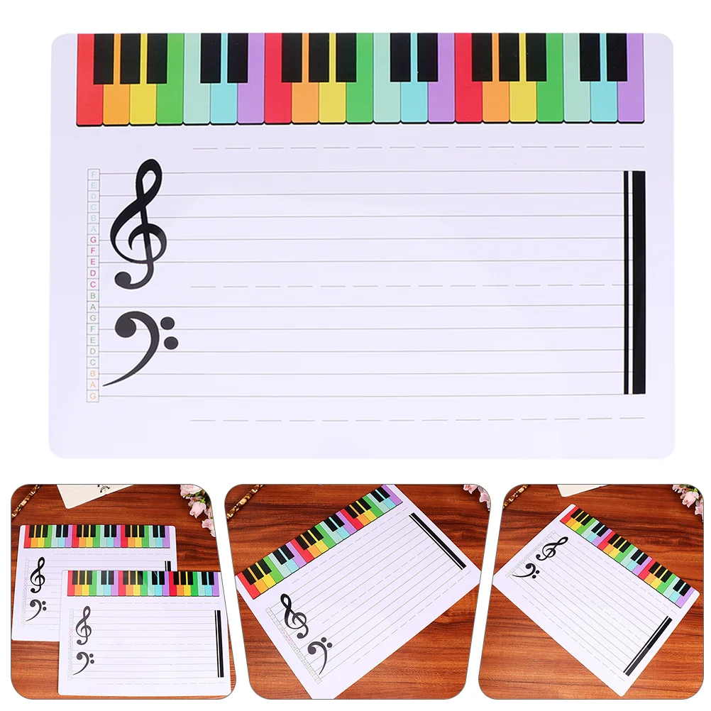 

Exercise Board Musical Stave Whiteboard Writable Staff Card Erasable Teaching Piano Cards Tool for Kids