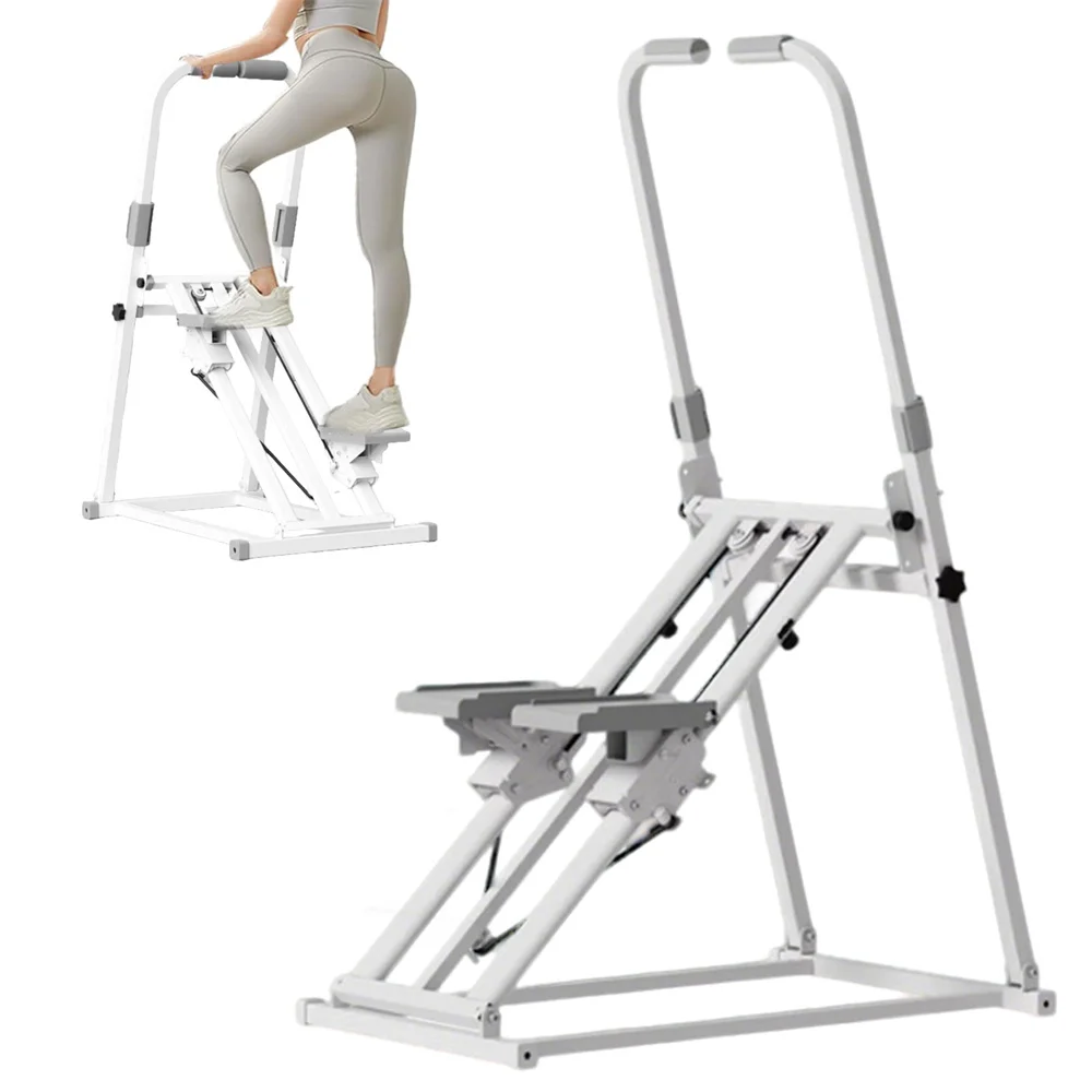 Escaladeur d'escalier multifonctionnel, marchepied pliable pour l'exercice des muscles, avec hauteur réglable et pédales antidérapantes