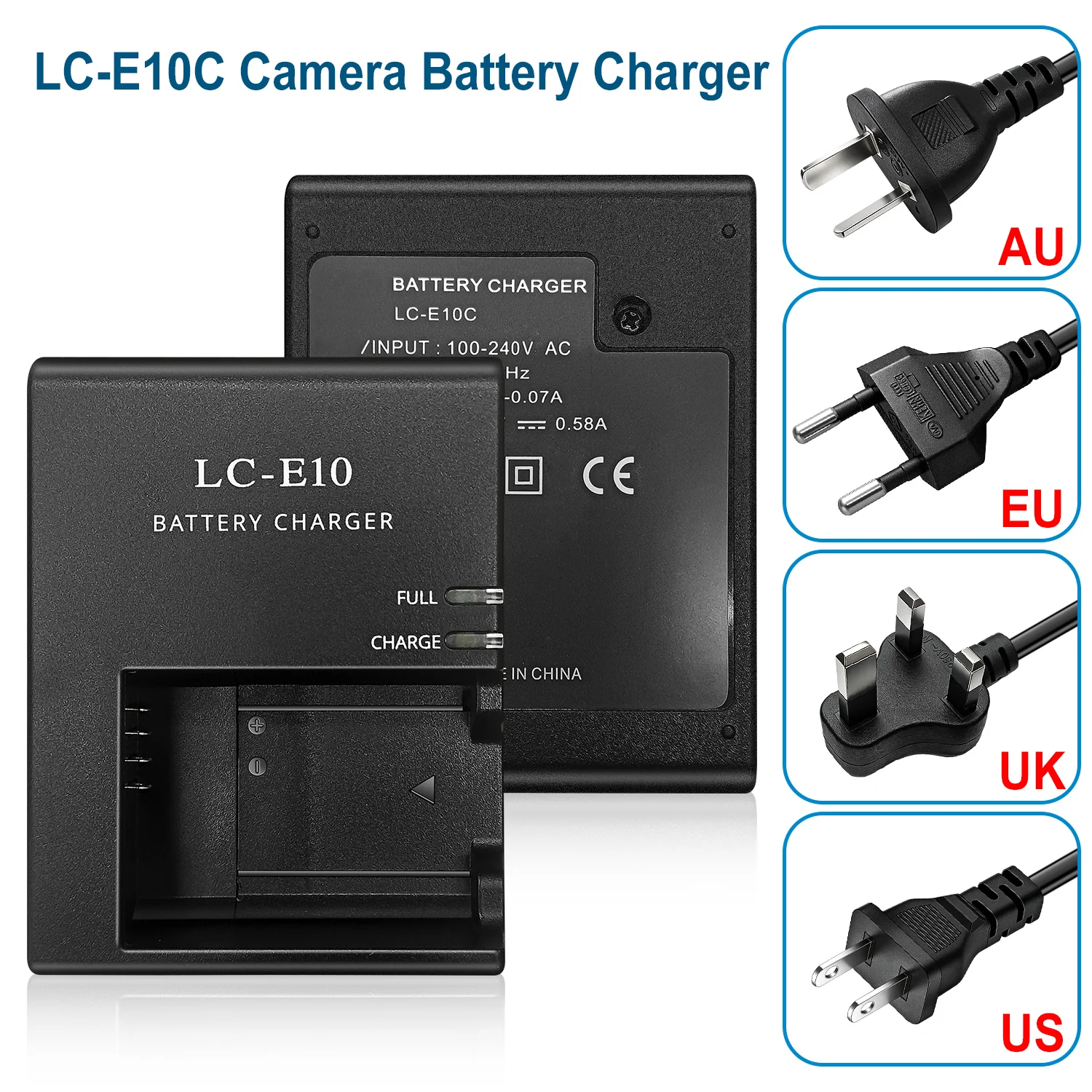 LC-E10 Akku-Ladegerät für Canon LP-E10 - Kompatibel mit EOS 2000D 4000D 1500D 1300D Kamera – Detail 6