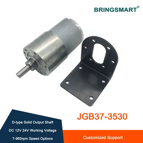 Bringsmart JGB37-3530 Växelmotor Högt vridmoment 12v DC-motor 7-960rpm Motor Reduktionsväxellåda Lådmotor Elektrisk Reversibel 10 best sales växelmotor - №10