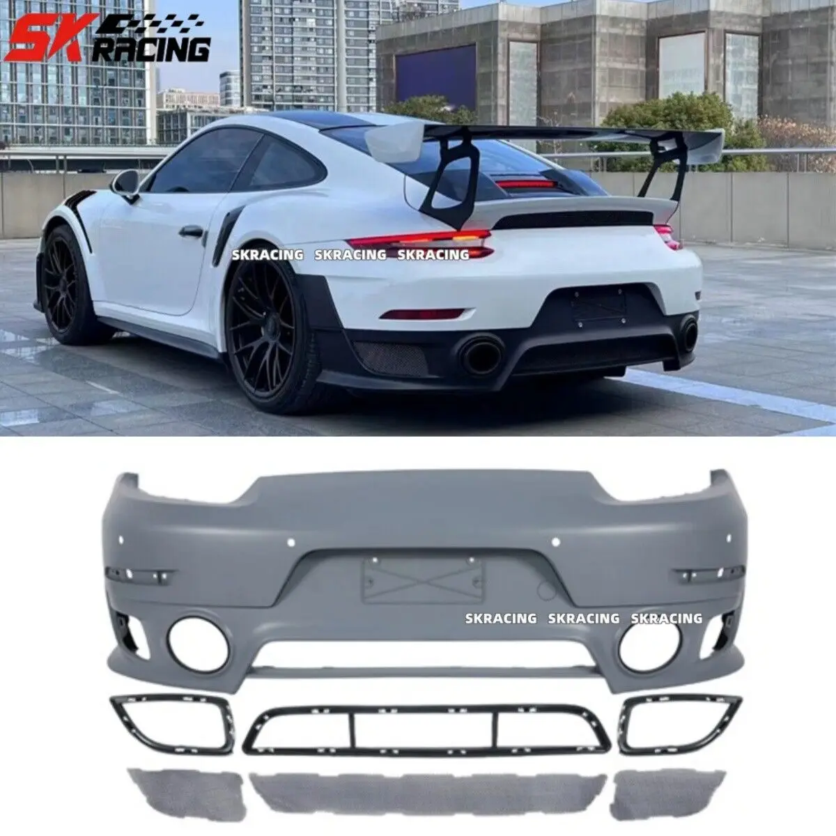 For Porsche 911 991 2012-2019 New Style Plastic Rear Bumper Diffuser Body Kits