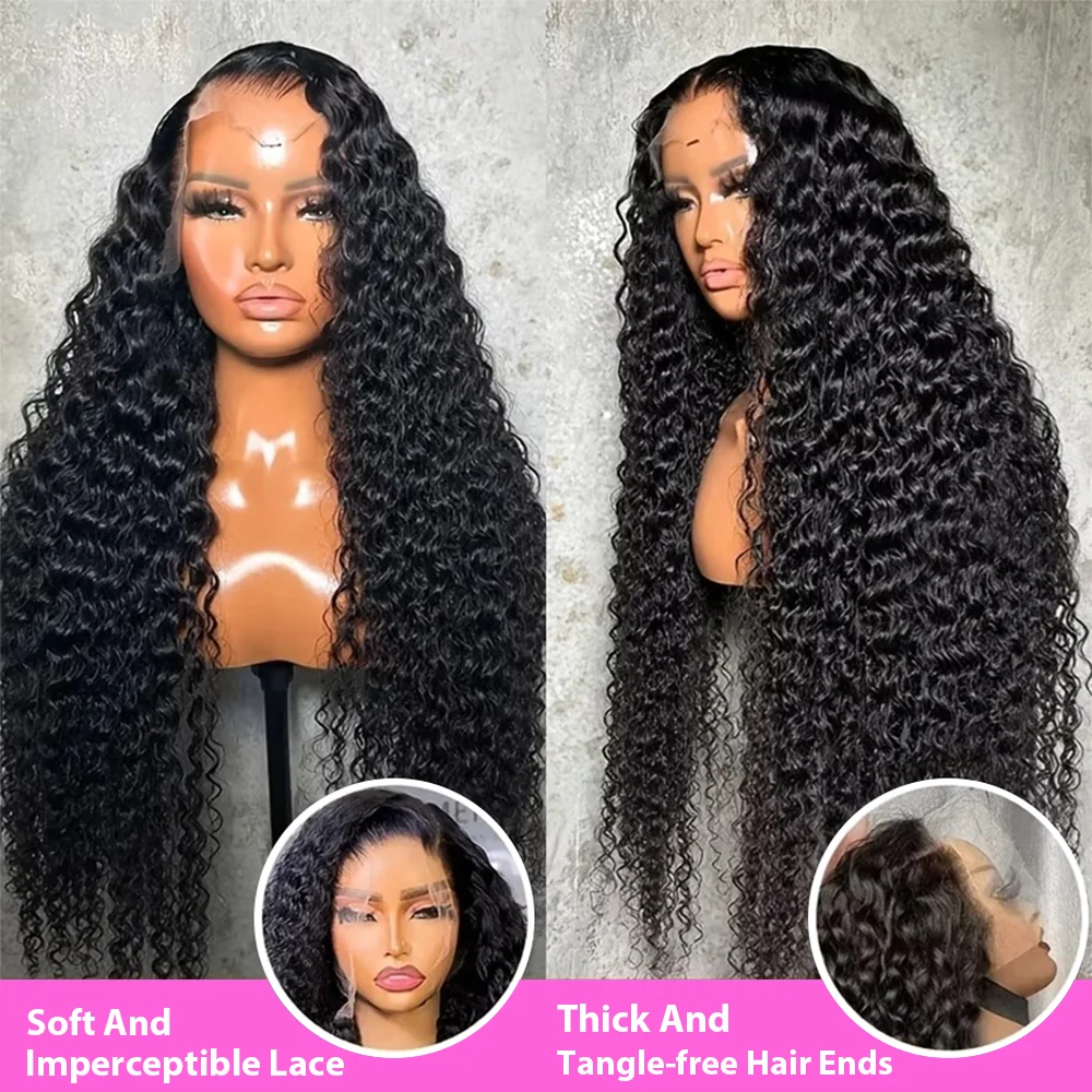 40 Inch Deep Wave Lace Front Wig Human Hair Wigs 100% Human Hair Wig 13x4 Deep Curly Frontal Wig Pre Plucked with Baby Hair 13x6 Lace Front Human Hair Wig 5x5 Glueless HD Lace Front Wig for Women image 5