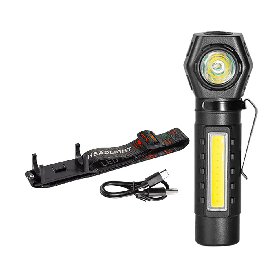 LED COB Waterproof Headlamp USB Rechargeable Lightweight